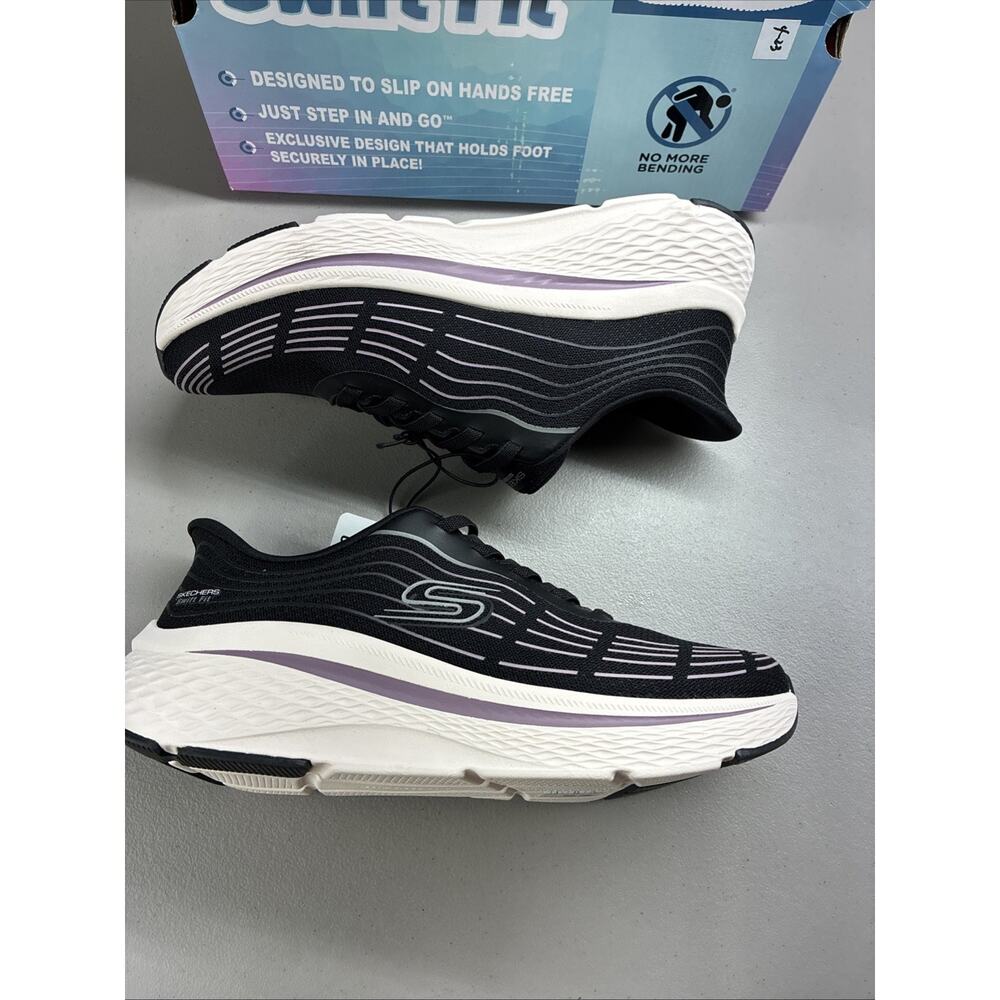 Skechers Hands Free Swift Fit Sneaker Black / Purple 179313S - Size 8 New In Box